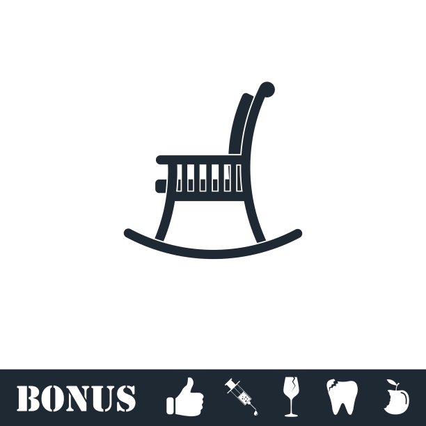 摇椅图标平坦图片下载