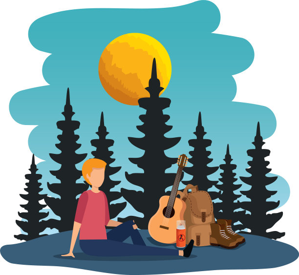 年轻人在露营区图片下载