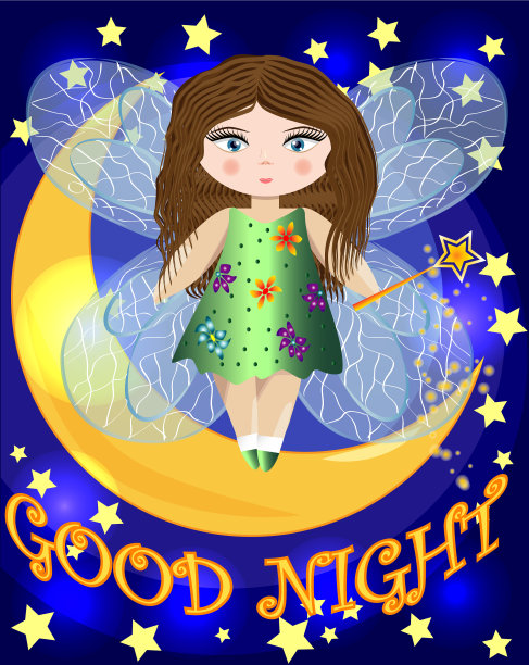 仙女坐在月亮上图片下载