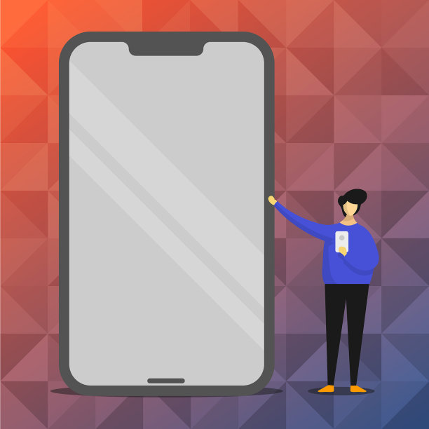 一个人站着指着巨大的空白屏幕图片下载