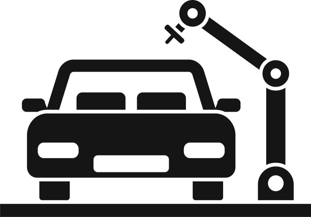 汽车制造厂生产图标简约风格图片下载