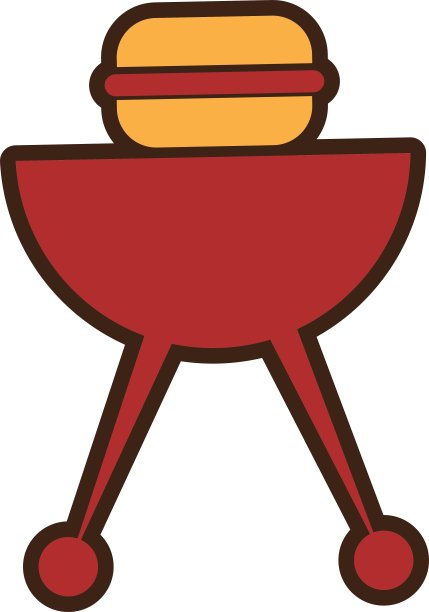烧烤与汉堡包绘图图标图片下载