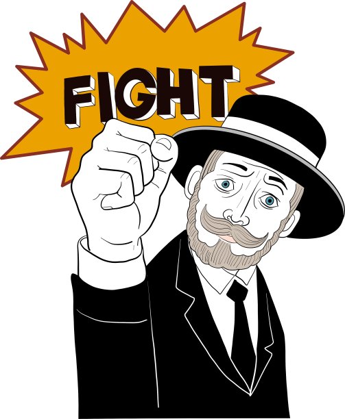 黑西装胡子男人打架图片下载