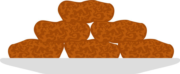 白色背景上孤立的一堆鸡块图片下载