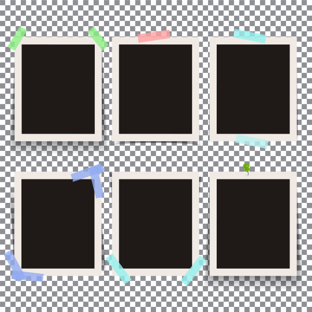 一组孤立现实的空白照片图片下载