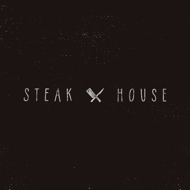 牛排屋古董标签排印凸版图片下载