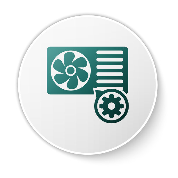 绿色空调和齿轮图标隔离图片下载