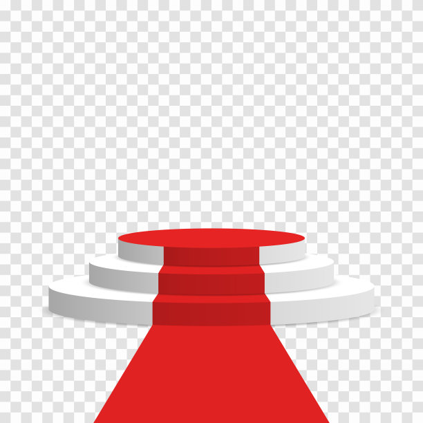 舞台领奖台配红地毯白色圆台座图片下载