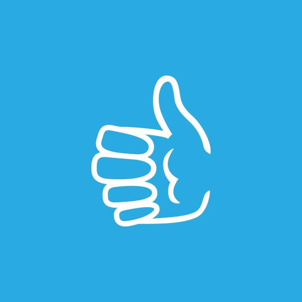 手显示Ok的蓝色背景图片下载