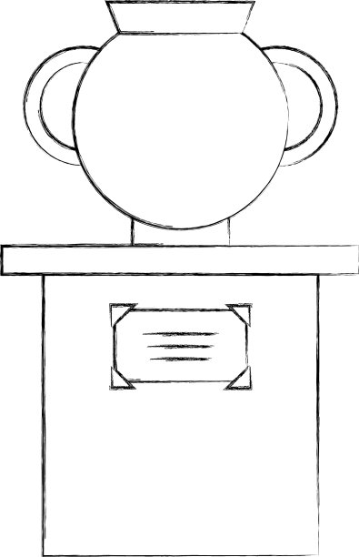 圆柱上的旧博物馆花瓶图片下载