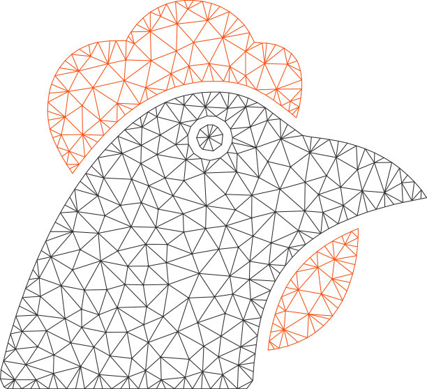 鸡头多边形框架网格图片下载