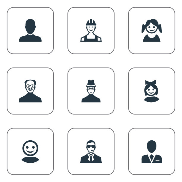 一组简单的头像图标图片下载