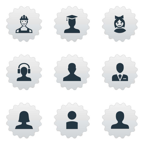 一组简单的头像图标图片下载