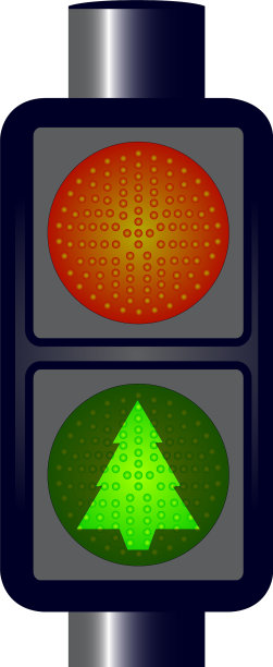 绿色圣诞交通灯图片下载