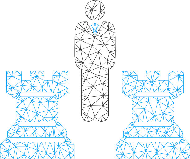 象棋策略多边形框架网格图片下载