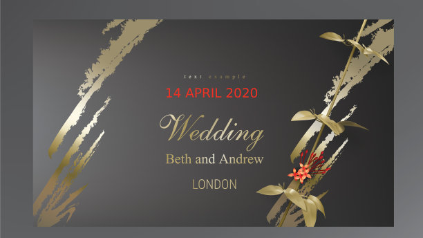 热带黑色和金色的叶子在黑暗的背景图片下载