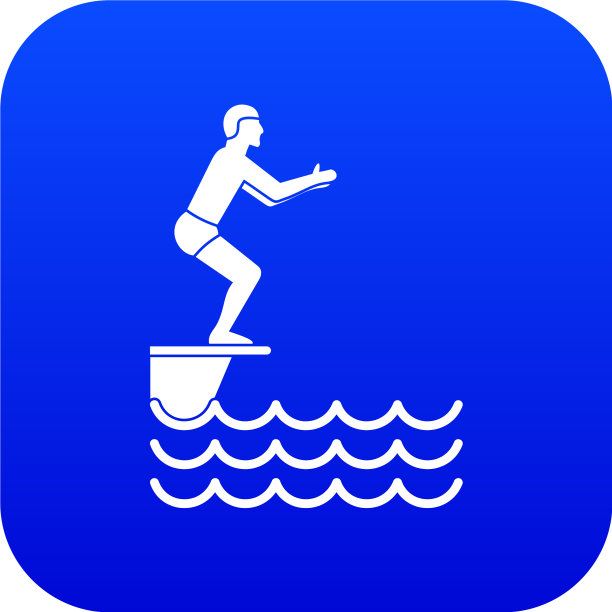 男子站在跳板图标数字蓝色图片下载