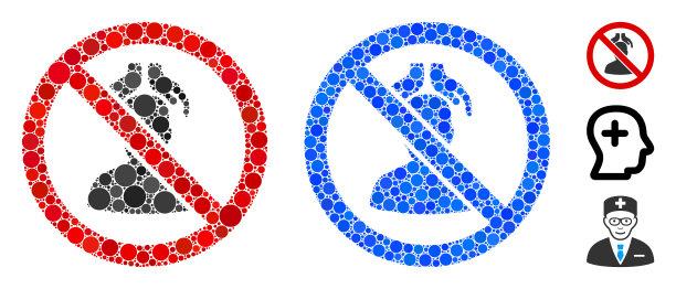 无头部按摩马赛克图标圈图片下载