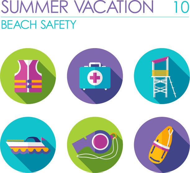 救生员海滩安全标志设置暑假图片下载