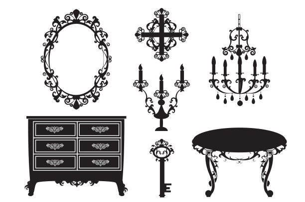 巴洛克风格的家具收藏图片下载