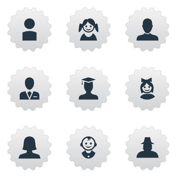 一组简单的头像图标图片下载