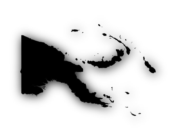 带有阴影的巴布亚新几内亚地图图片下载