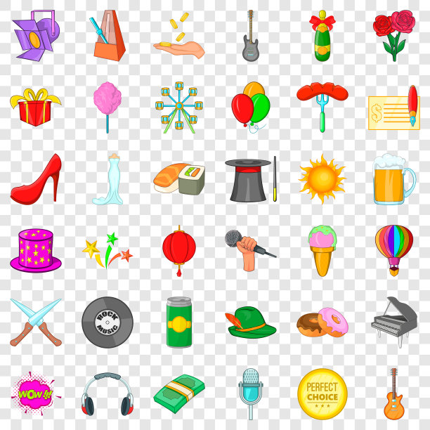 户外图标设置卡通风格图片下载