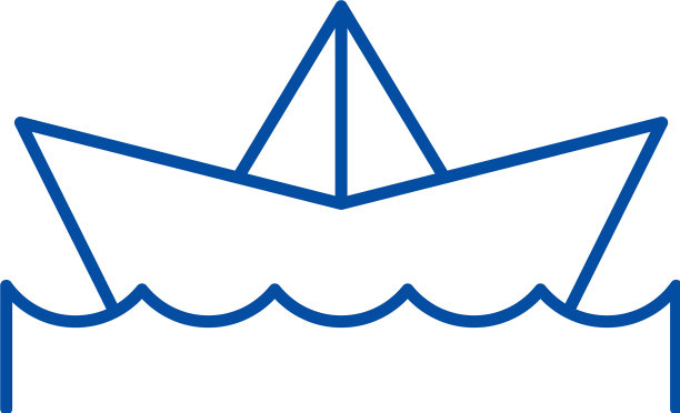 纸船线图标概念纸船平图片下载