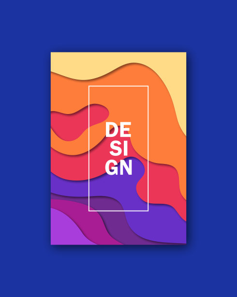 剪纸彩色封面设计背景时尚图片下载