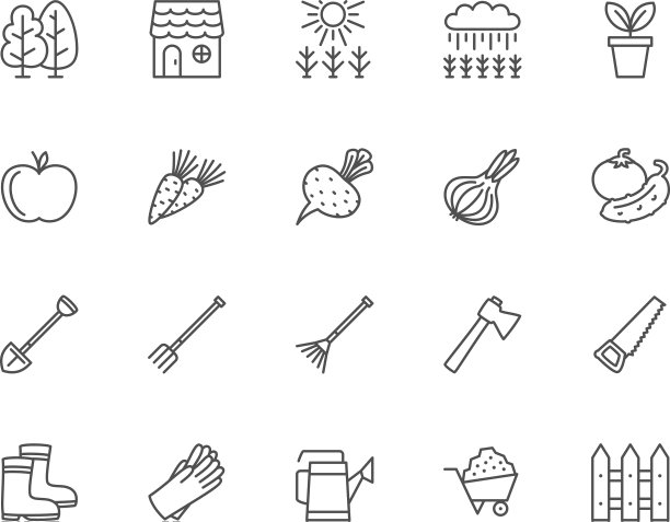 设置农业线图标树木森林图片下载