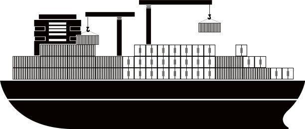 孤立的侧视图，一个货船图标图片下载