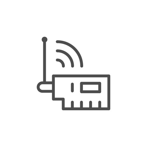 Wi-Fi适配器线性轮廓图标图片下载