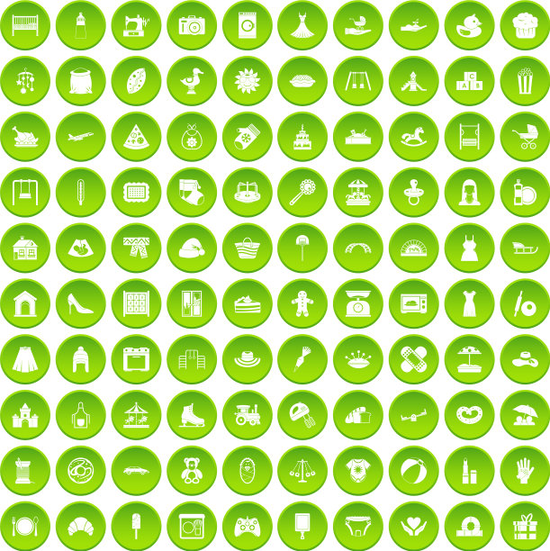 100个母亲的图标设置绿色圈图片下载