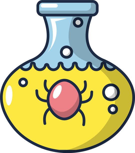 卡通风格的细菌烧瓶图标图片下载