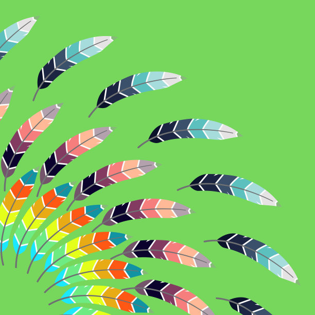 彩色羽毛图案图片下载