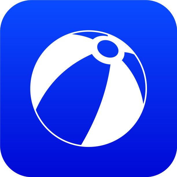 海滩球图标数字蓝色图片下载