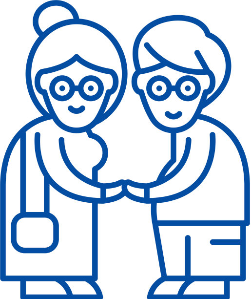 退休人员线图标概念退休人员平图片下载