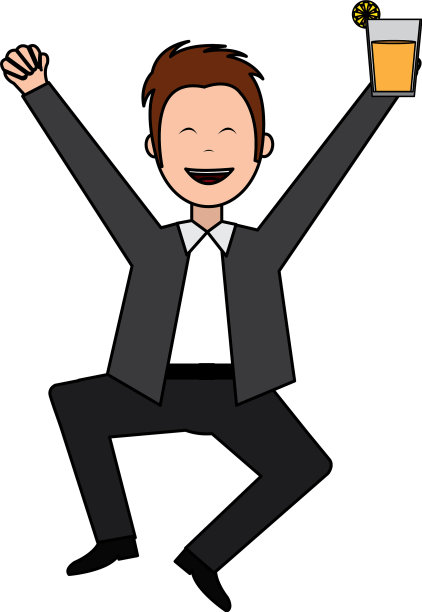 商人用鸡尾酒庆祝图片下载