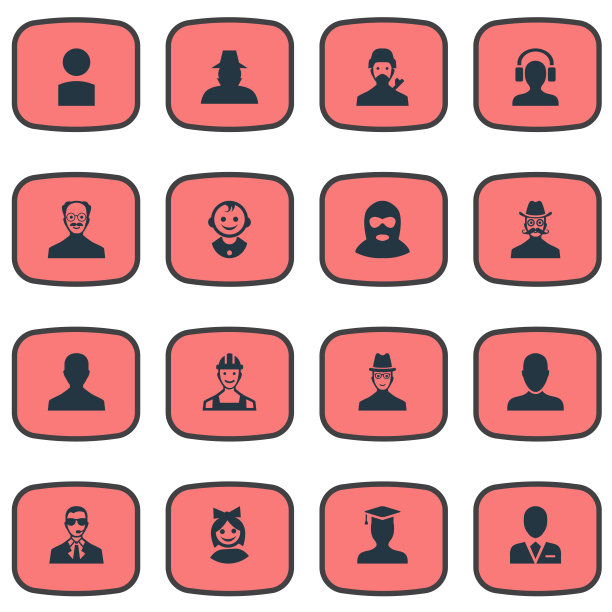 一组简单的成员图标图片下载