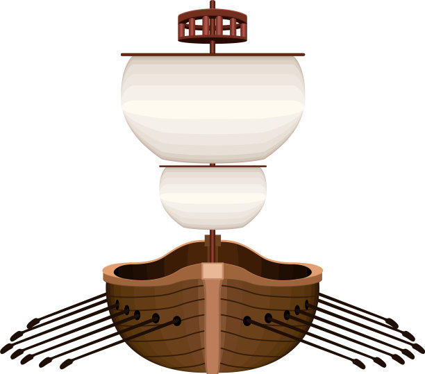 孤立的正面视图一艘海盗船图片下载