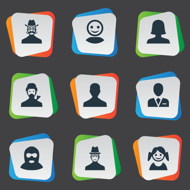 一组简单的头像图标图片下载