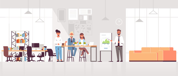 商人展示翻转的财务图表图片下载