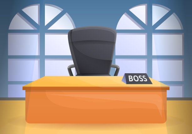 办公桌椅概念背景卡通图片下载