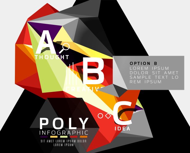 摘要多边形信息图图片下载