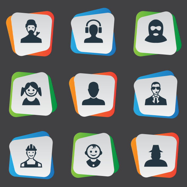 一组简单的人类图标图片下载