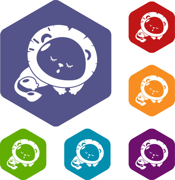 睡狮图标六面体图片下载