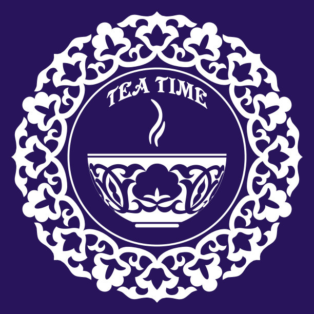 有棉花花装饰的盘子和杯子图片下载