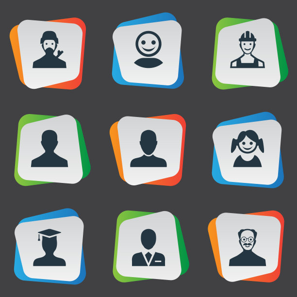 一组简单的头像图标图片下载