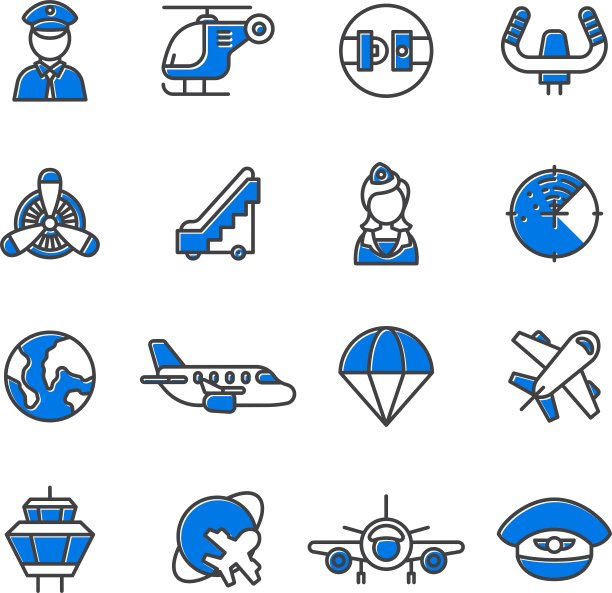 航空图标集图片下载