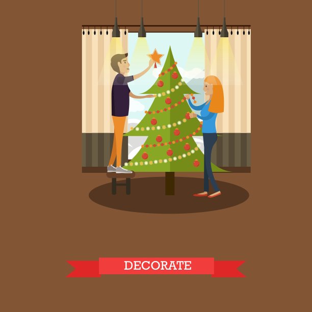 圣诞树装饰图片下载